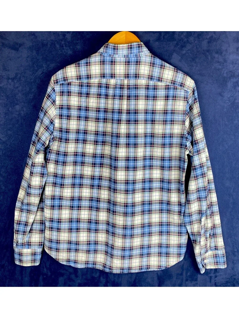 J. Crew Men’s Oxford Slim Fit Quality Woven Blue Checkered Button D Sz L Shirt